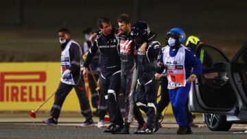Grosjean crash Bahrein